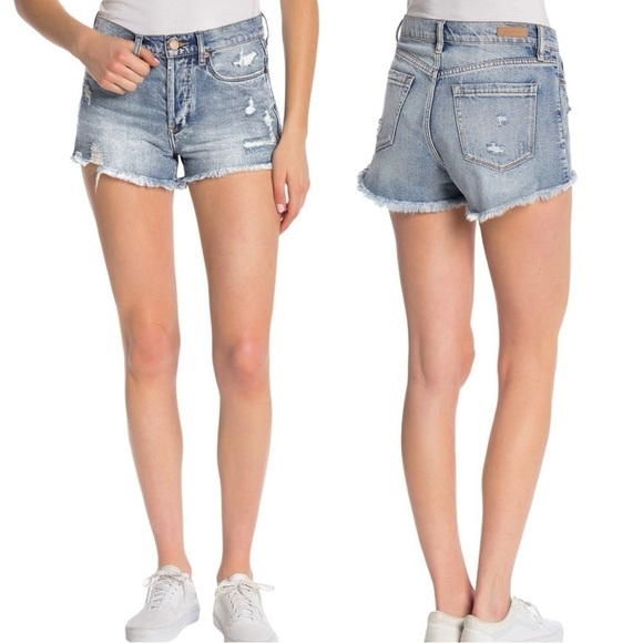 NWT BLANK NYC High Rise Distressed Denim Shorts Women - Picture 1 of 4